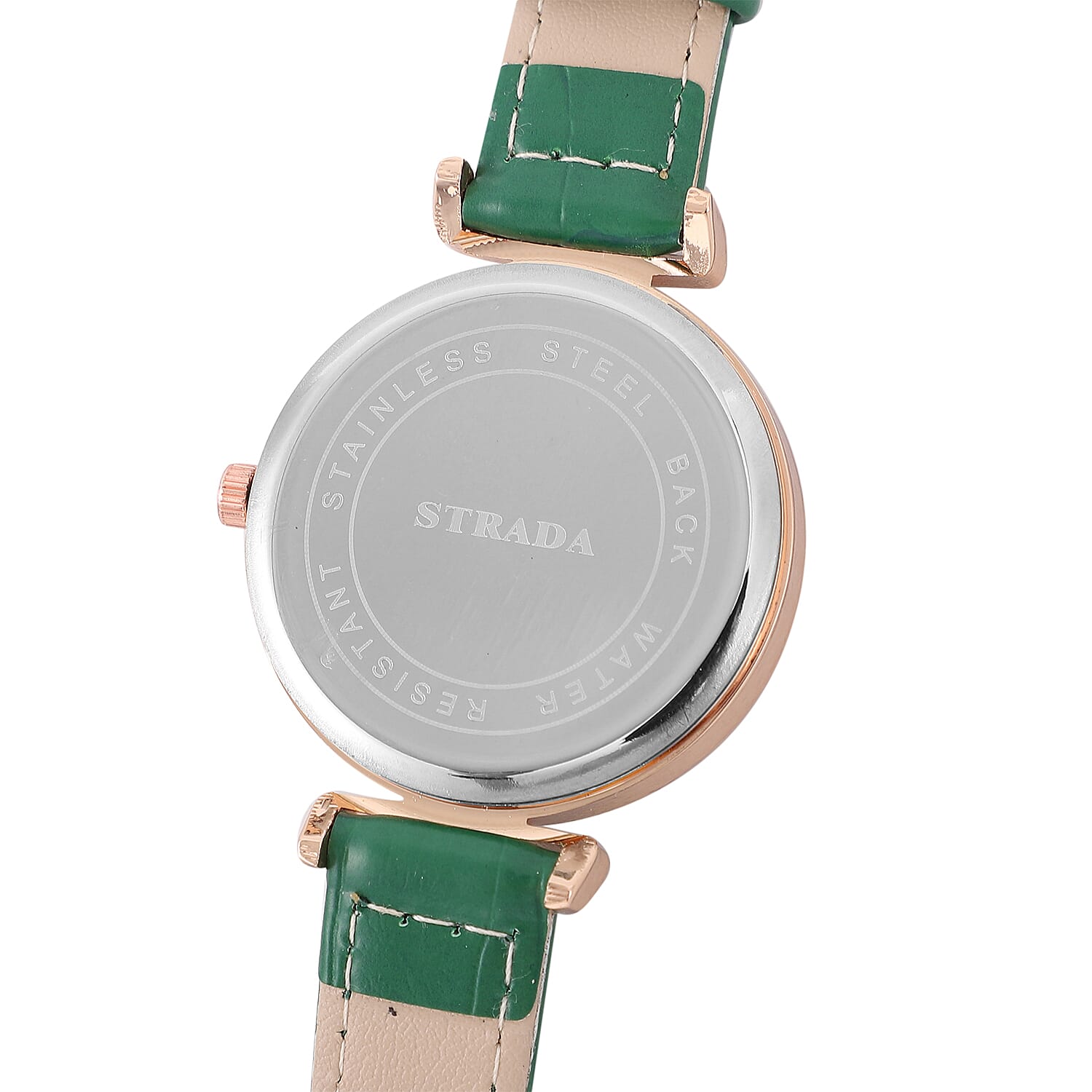 STRADA Japanese Movement Green Dial Water Resistant Watch with Green Colour Strap