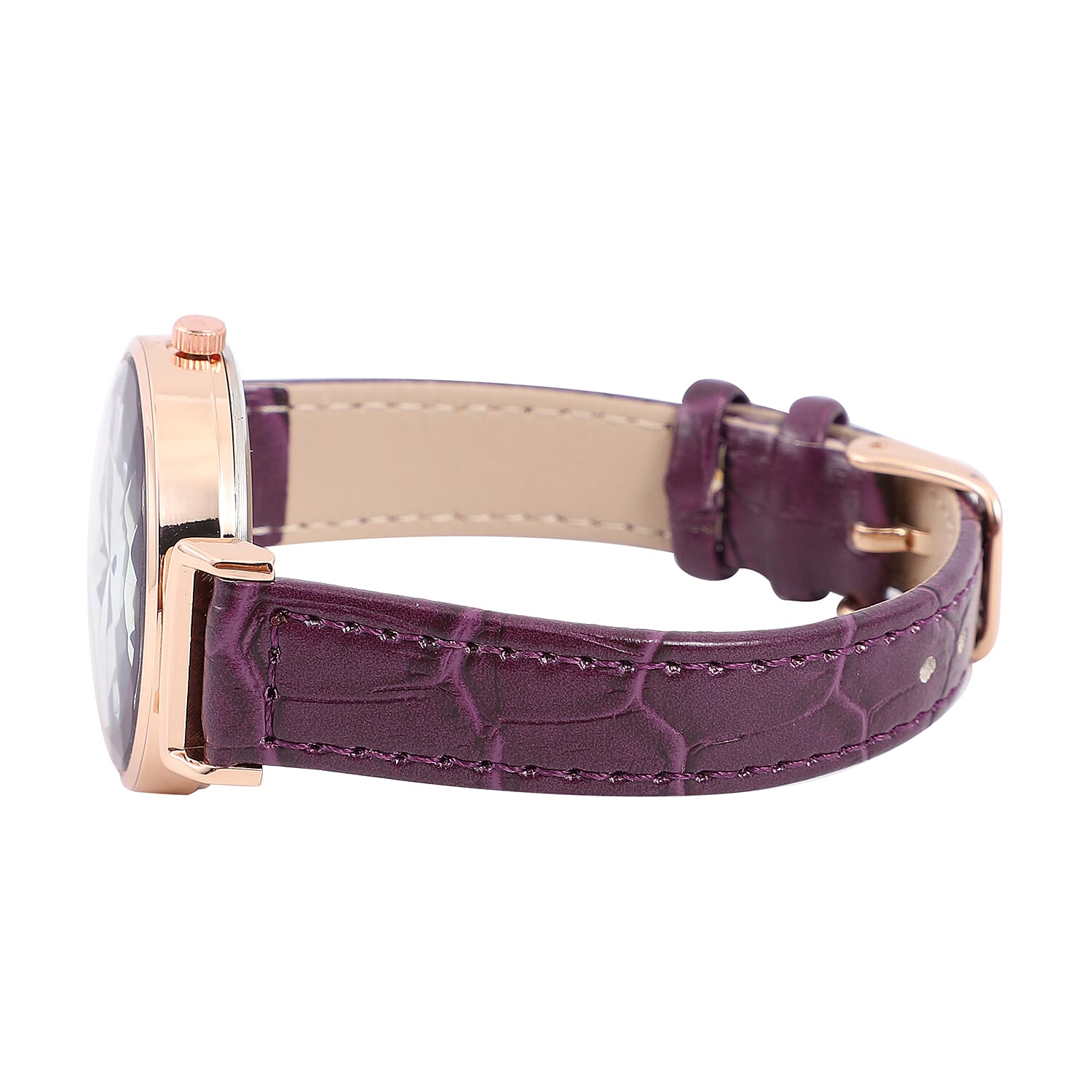 STRADA Japanese Movement Dark Purple Dial Water Resistant Watch with Purple Colour Strap