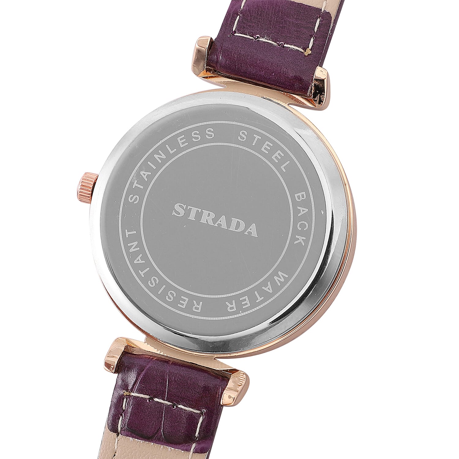 STRADA Japanese Movement Dark Purple Dial Water Resistant Watch with Purple Colour Strap