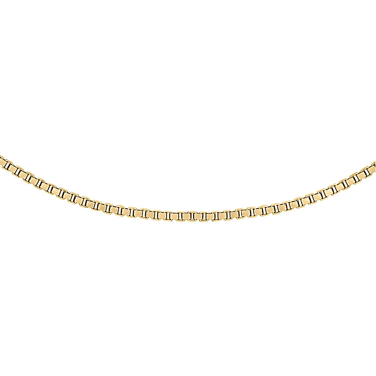 9K Yellow Gold Venetian Box Necklace (Size - 18) with Spring Ring Clasp