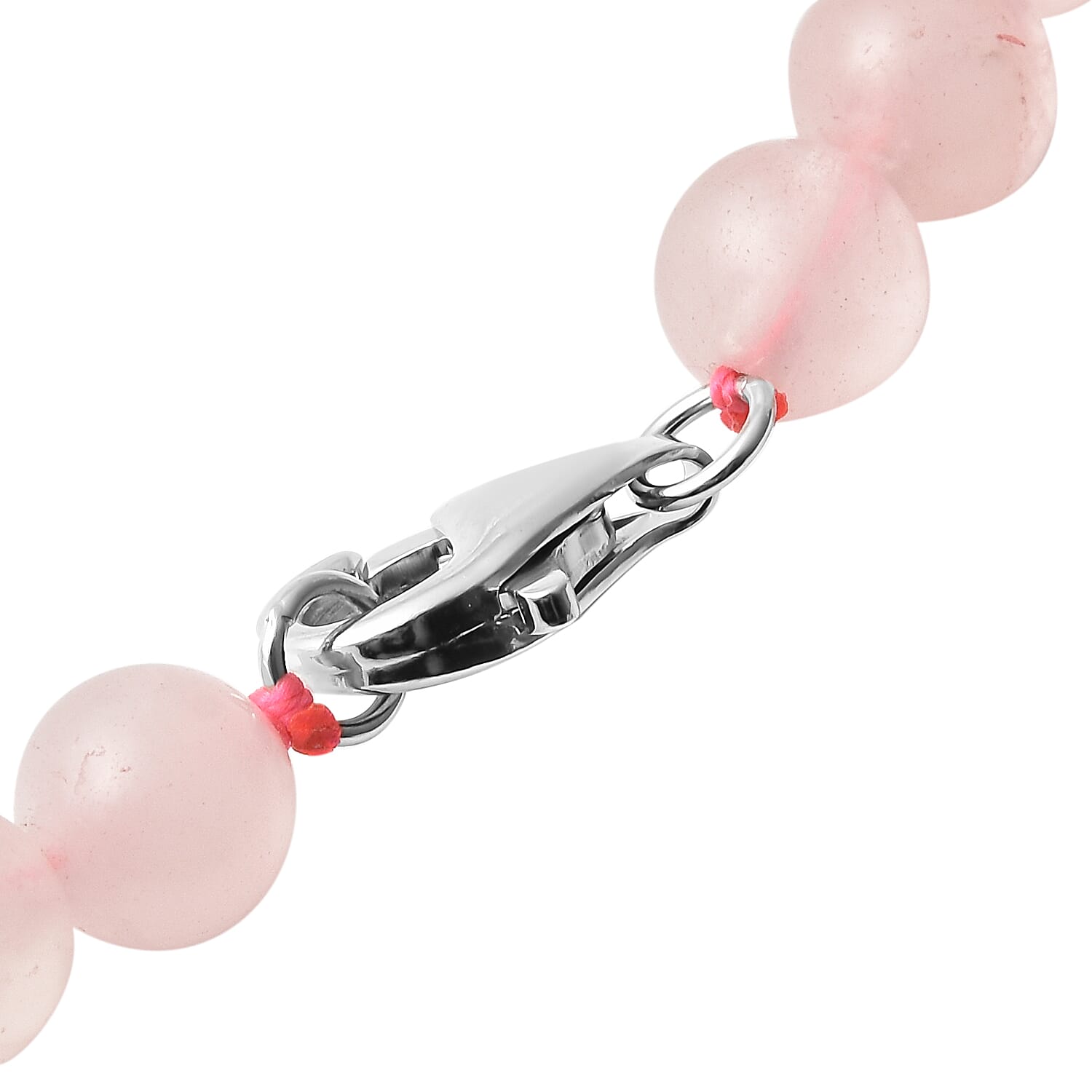 Rose Quartz Heart Necklace (Size - 20) in Sterling Silver - 154 Ct.