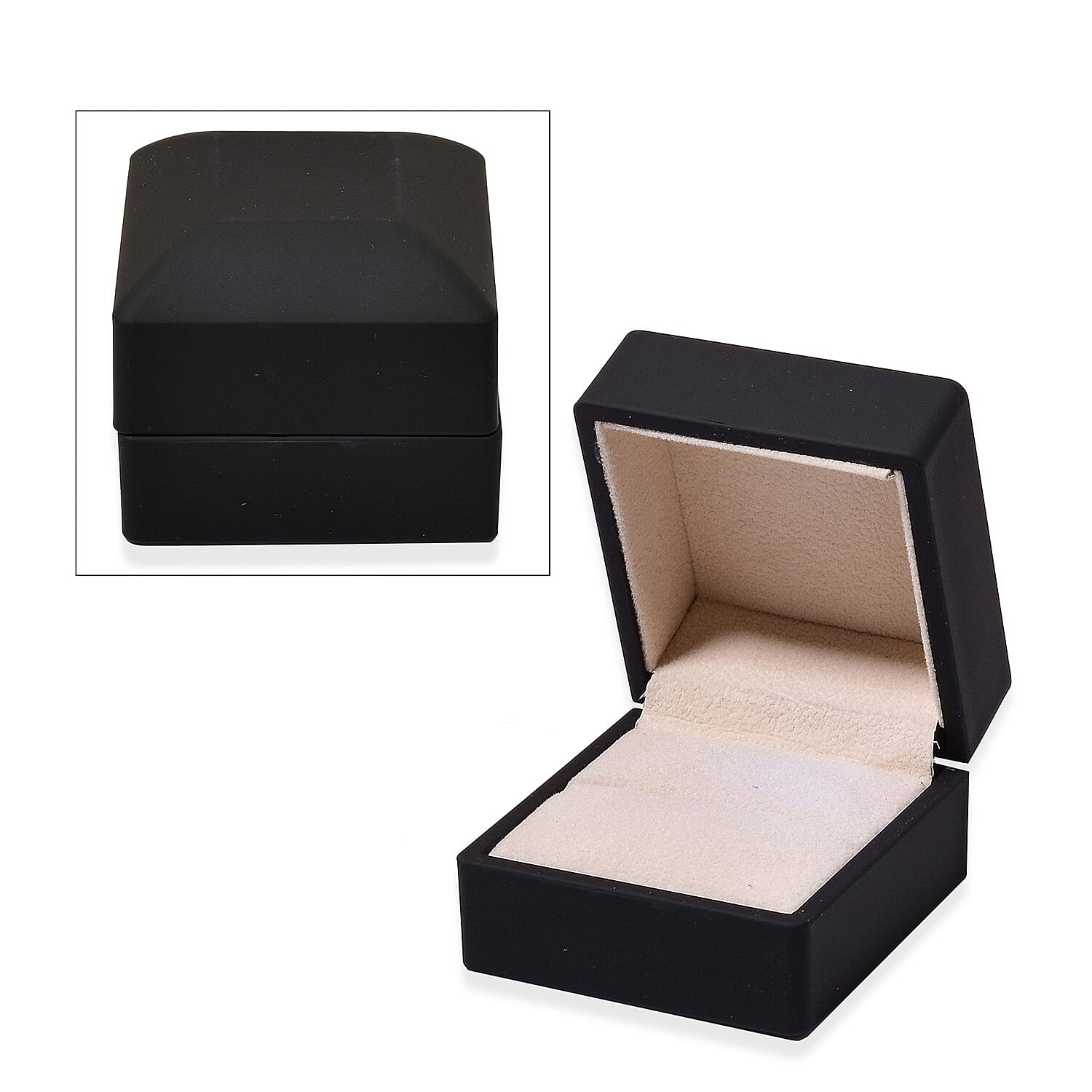 Portable Solid LED Light Ring Box (Size 6x6x5Cm) - Black