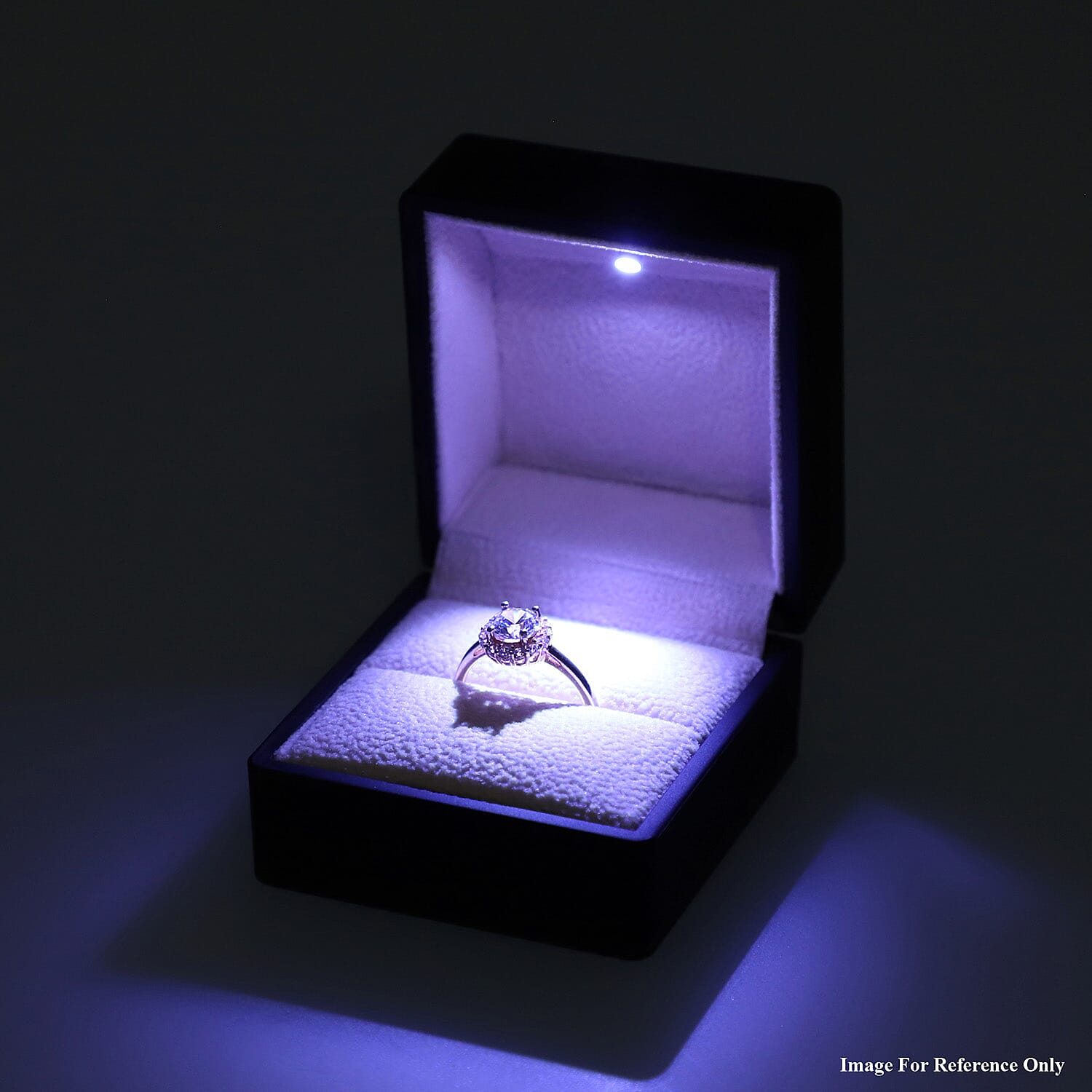 Portable Solid LED Light Ring Box (Size 6x6x5Cm) - Black