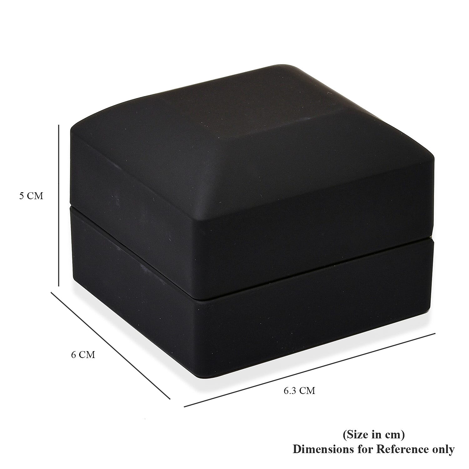 Portable Solid LED Light Ring Box (Size 6x6x5Cm) - Black