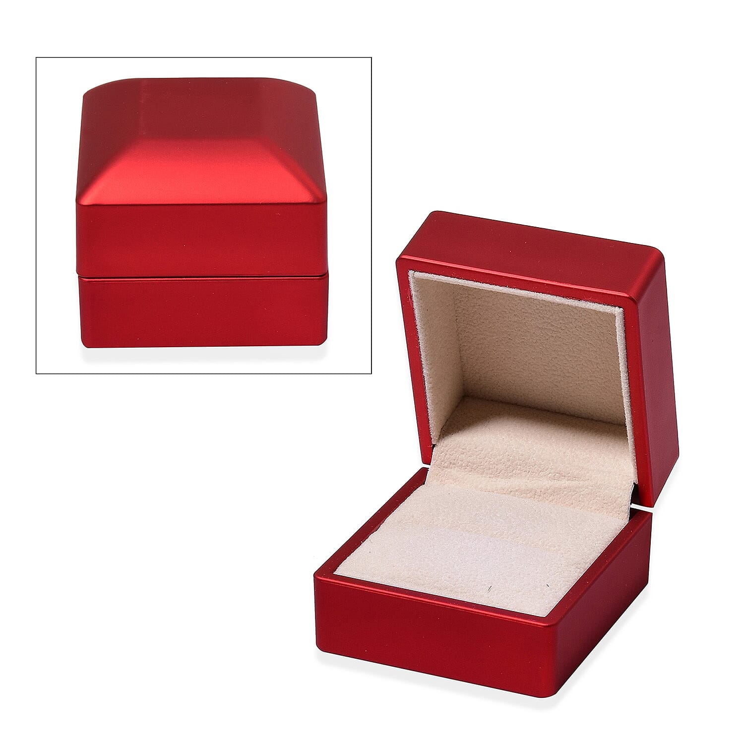 Portable Solid LED Light Ring Box (Size 6x6x5Cm) - Red