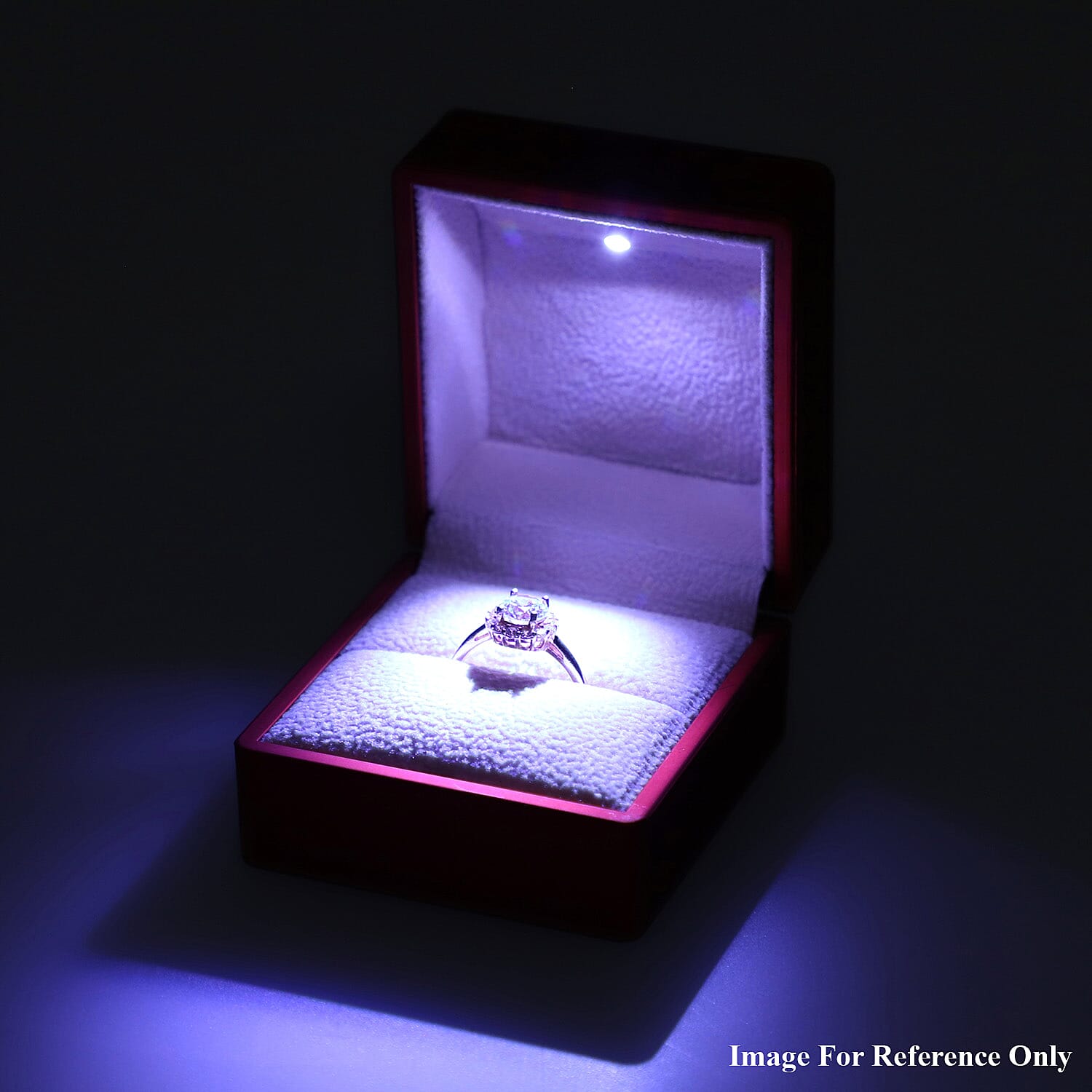 Portable Solid LED Light Ring Box (Size 6x6x5Cm) - Red