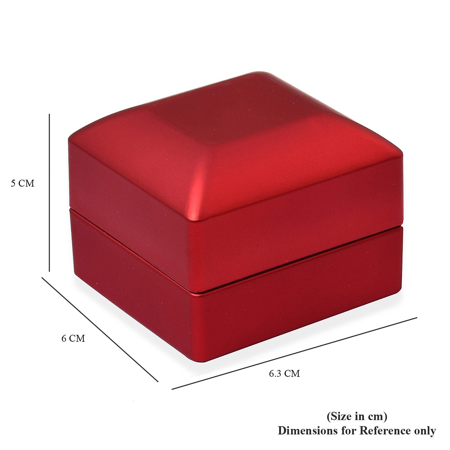 Portable Solid LED Light Ring Box (Size 6x6x5Cm) - Red