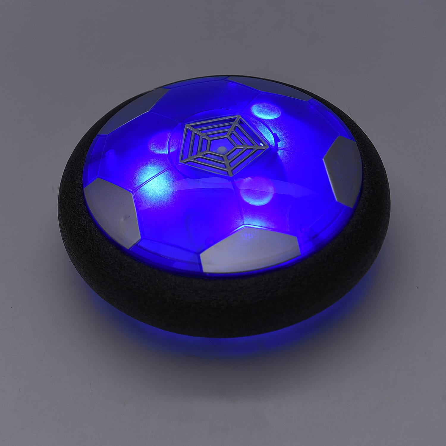 Colour Changing LED Light Hover Ball (Size 18x18 Cm) - Black, Blue & Silver