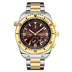 Limited Edition- GAMAGES OF LONDON Limited Edition Hand Assembled Racing Automatic Movement Red Dial Water Resistant Watch with Two Tone Colour Chain Strap