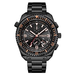 Limited Edition- GAMAGES OF LONDON Limited Edition Hand Assembled Racing Automatic Movement Black Dial Water Resistant Watch with Black Colour Chain Strap
