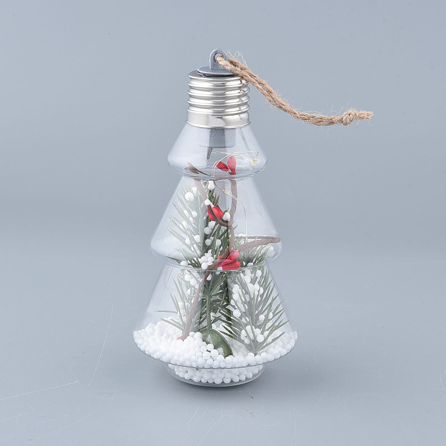 Set of 2 - Christmas Decorative Tree Pattern Transparent LED Light (Size 14x7Cm)