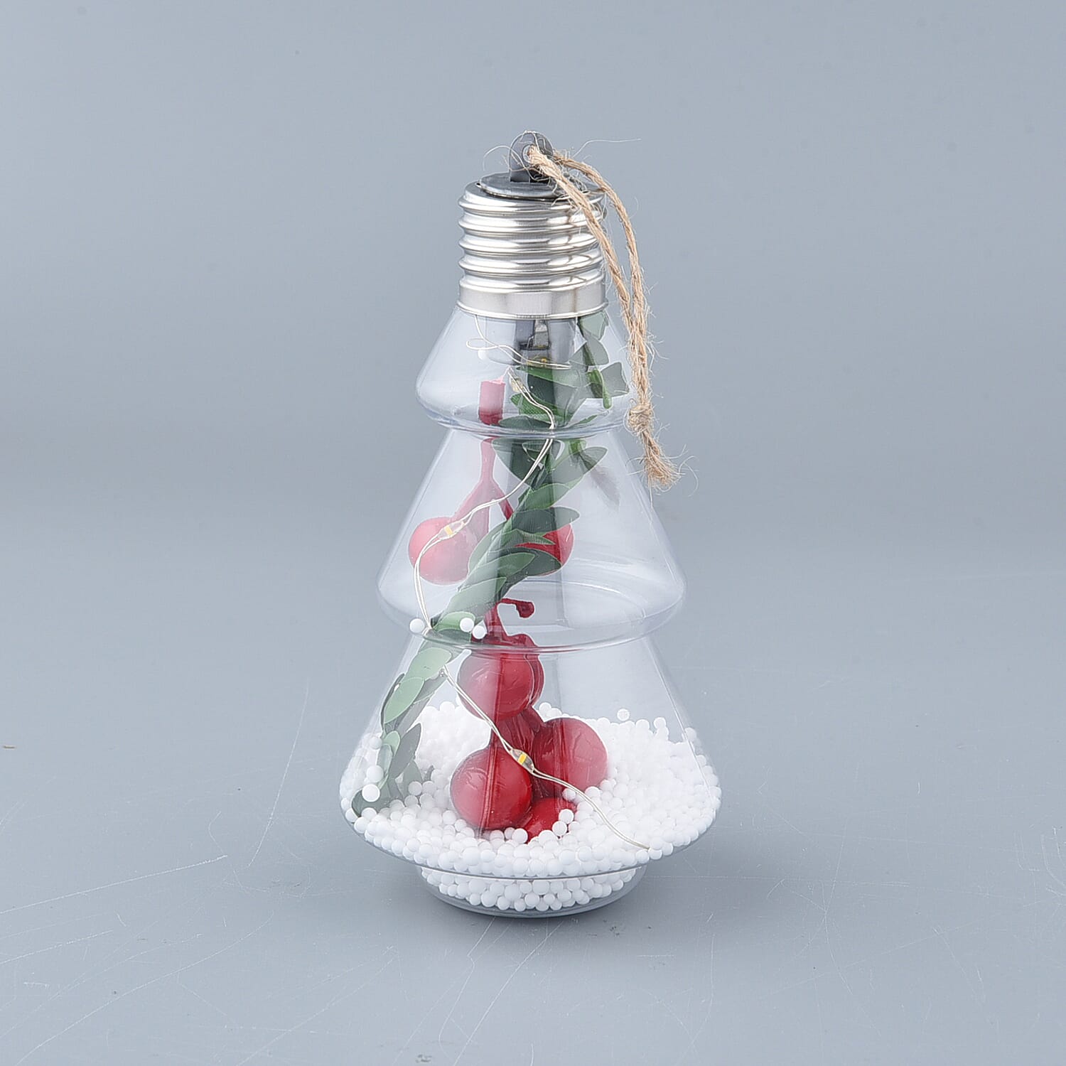Set of 2 - Christmas Decorative Tree Pattern Transparent LED Light (Size 14x7Cm)