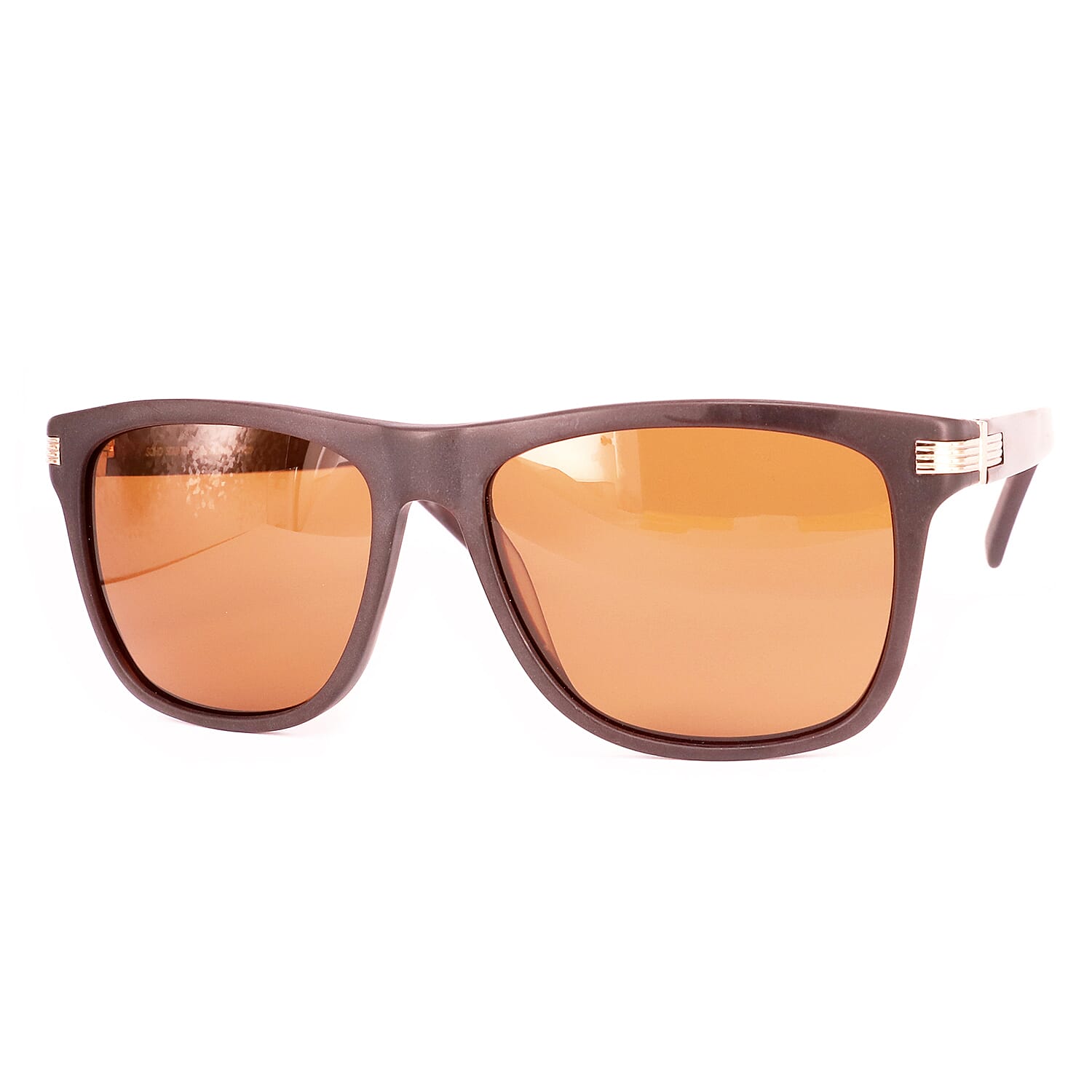 SOHO SQUARE Mens Square Brown Polarised Lens - Shiny Brown