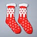 Christmas Jojoba Infused Tree Sherpa Lined Cabin Socks with Faux Fur - Red & White