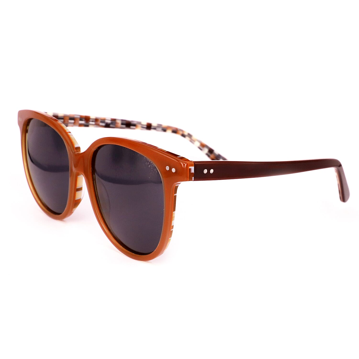 SOHO SQUARE Ladies Oversize Round Polarised Lens - Peach