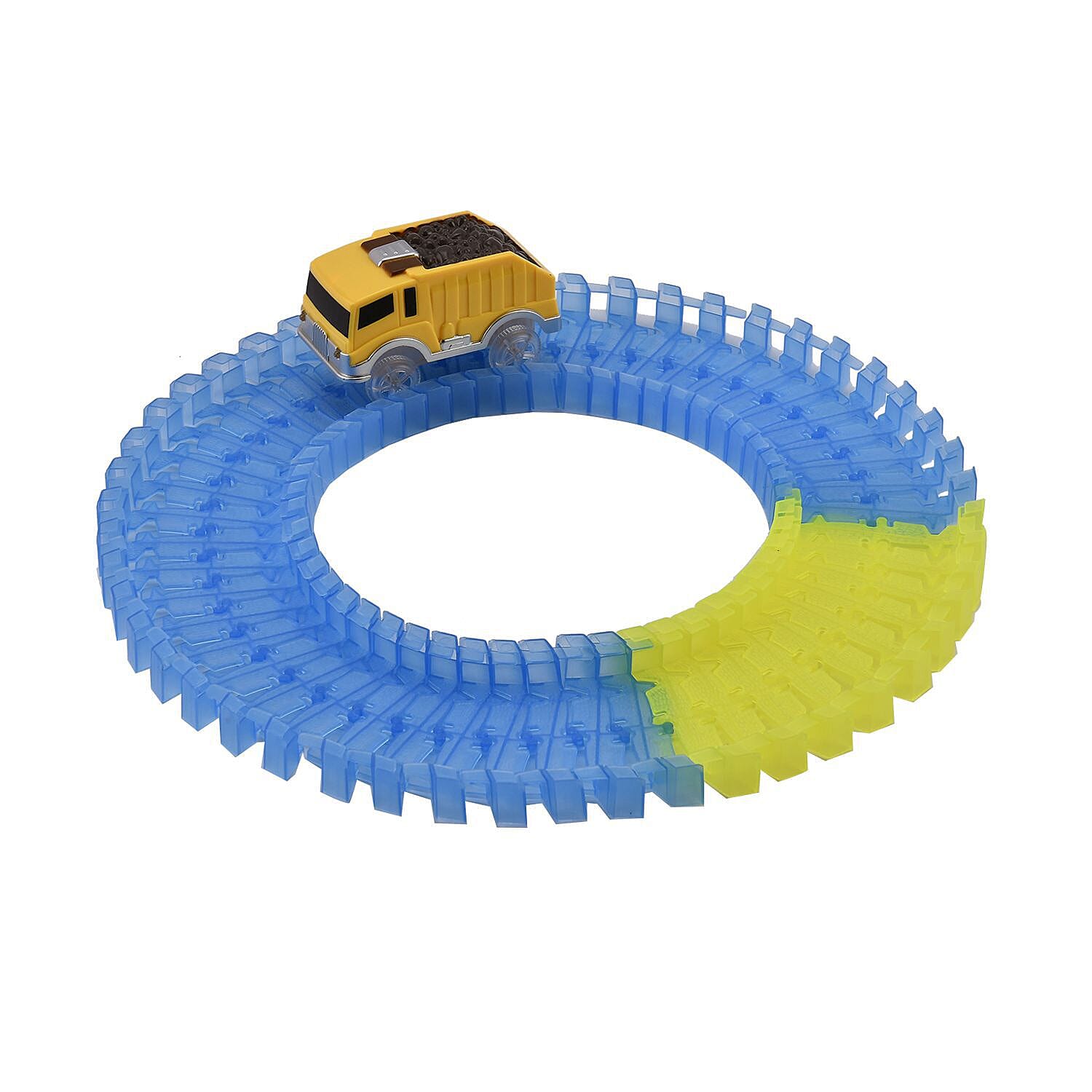 Doorbuster - Flexible Glow Tracks with Toy Car (Incl. 1 LED Car, 160Pcs Light up Tracks and 2 Ramp)