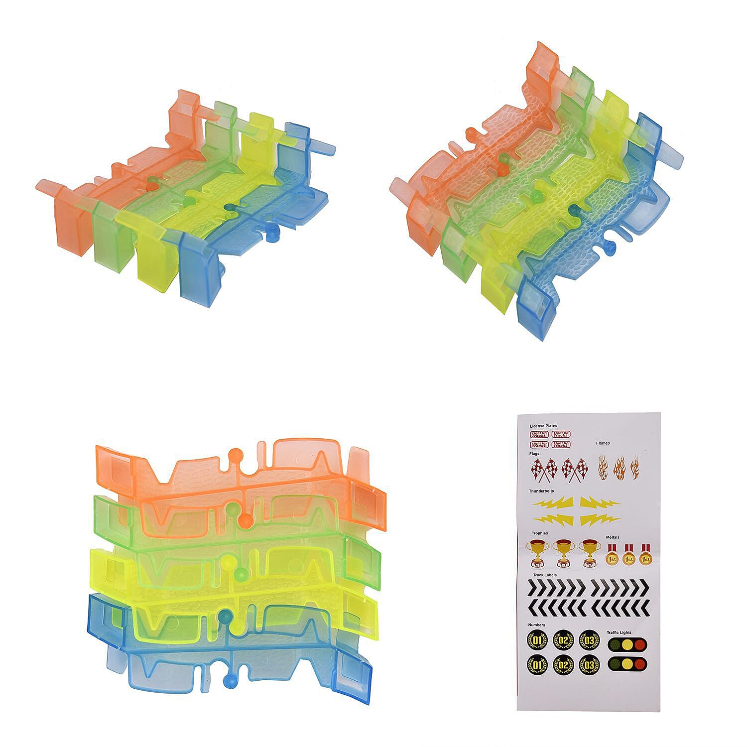 Doorbuster - Flexible Glow Tracks with Toy Car (Incl. 1 LED Car, 160Pcs Light up Tracks and 2 Ramp)