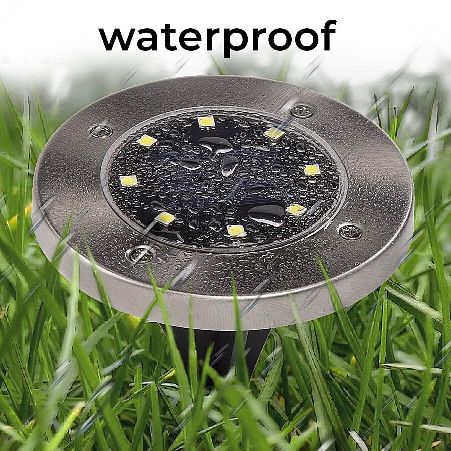 Pack of 4 - Solar Deck Lights (Size:11.8x11.8x13Cm) - Black