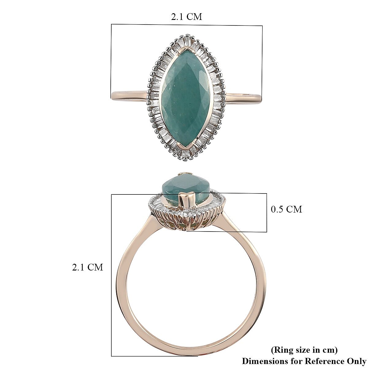 9K Yellow Gold AAA Grandidierite and Diamond Halo Ring 2.06 Ct