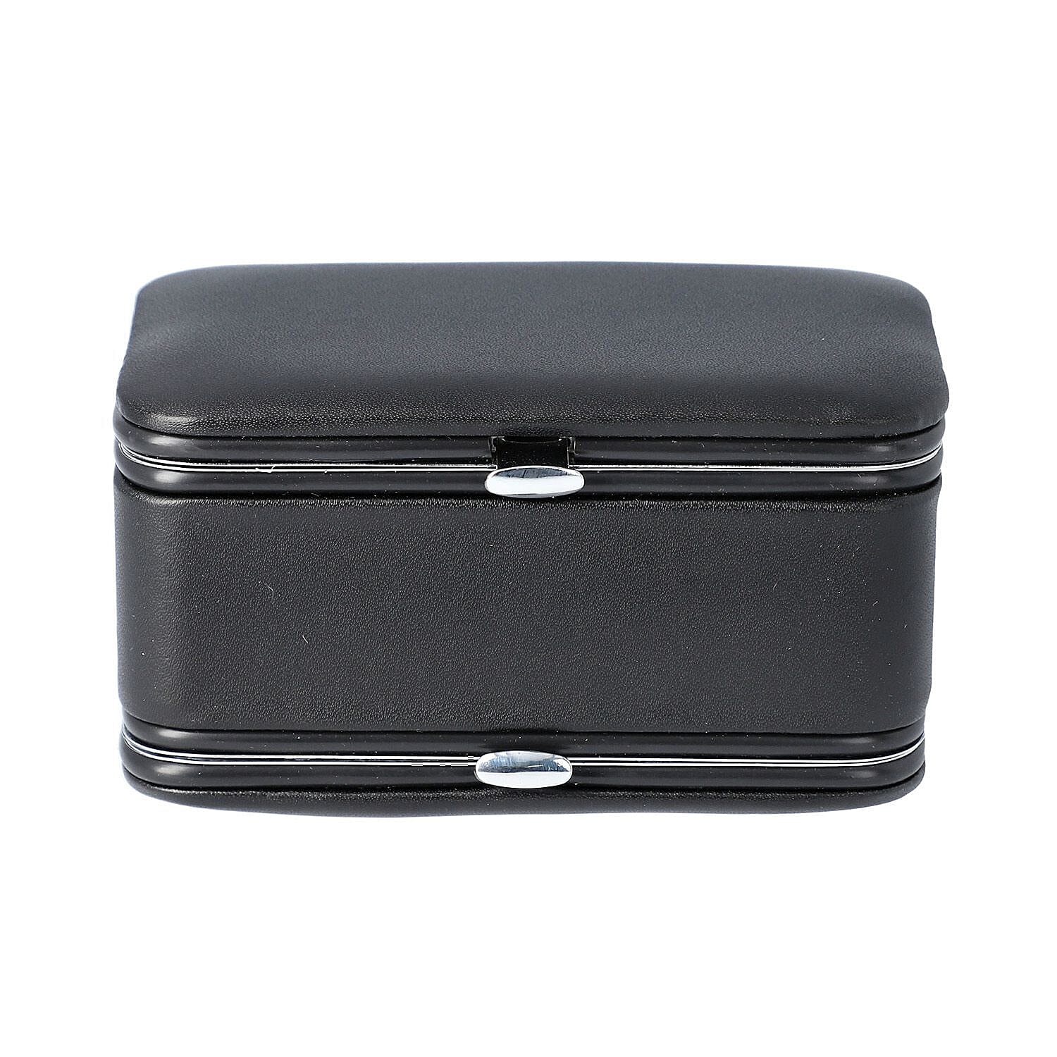 Portable Jewellery Box with Manicure Set Organiser  Black