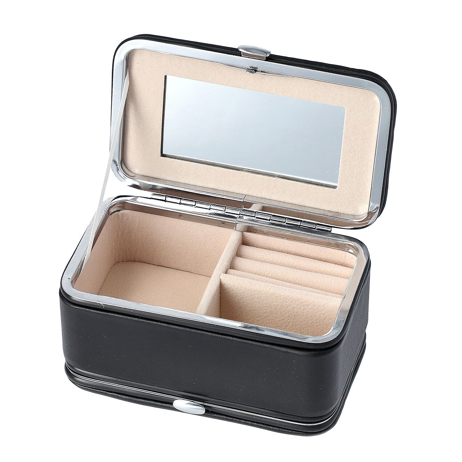 Portable Jewellery Box with Manicure Set Organiser  Black