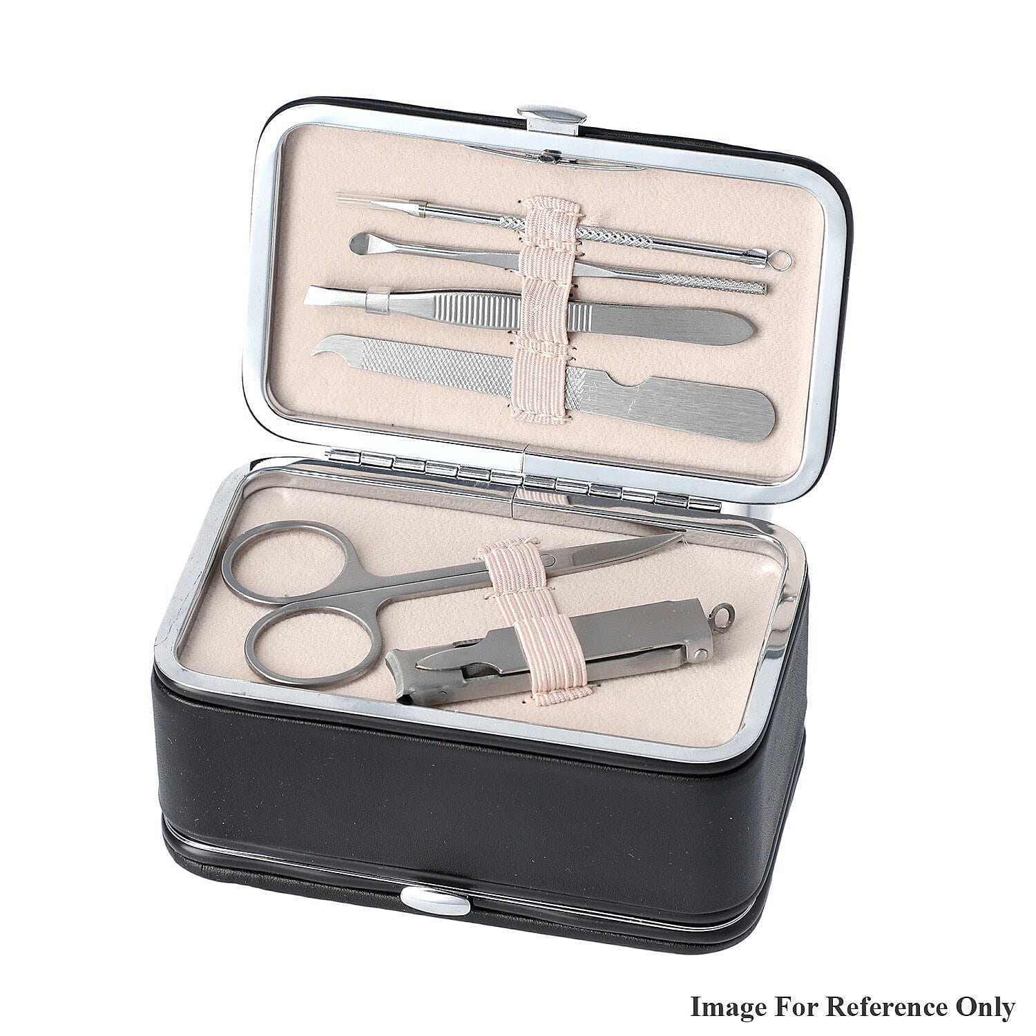 Portable Jewellery Box with Manicure Set Organiser  Black