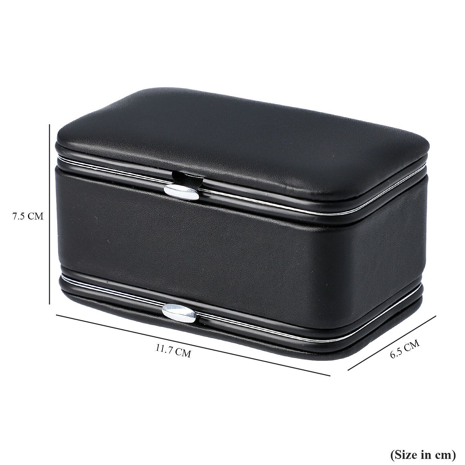 Portable Jewellery Box with Manicure Set Organiser  Black