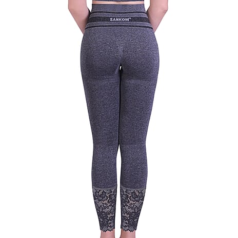 SANKOM SWITZERLAND Patent Shaper leggings with Lace - Grey (Size M-L, 12-18)
