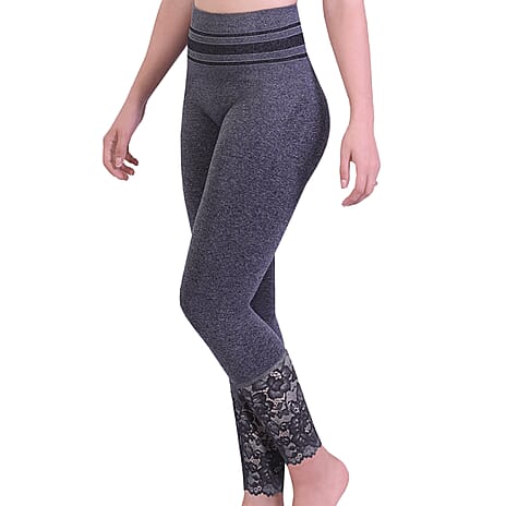 SANKOM SWITZERLAND Patent Shaper leggings with Lace - Grey (Size M-L, 12-18)
