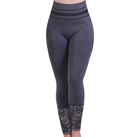 SANKOM SWITZERLAND Patent Shaper leggings with Lace - Grey (Size XL-XXL, 18 Plus)