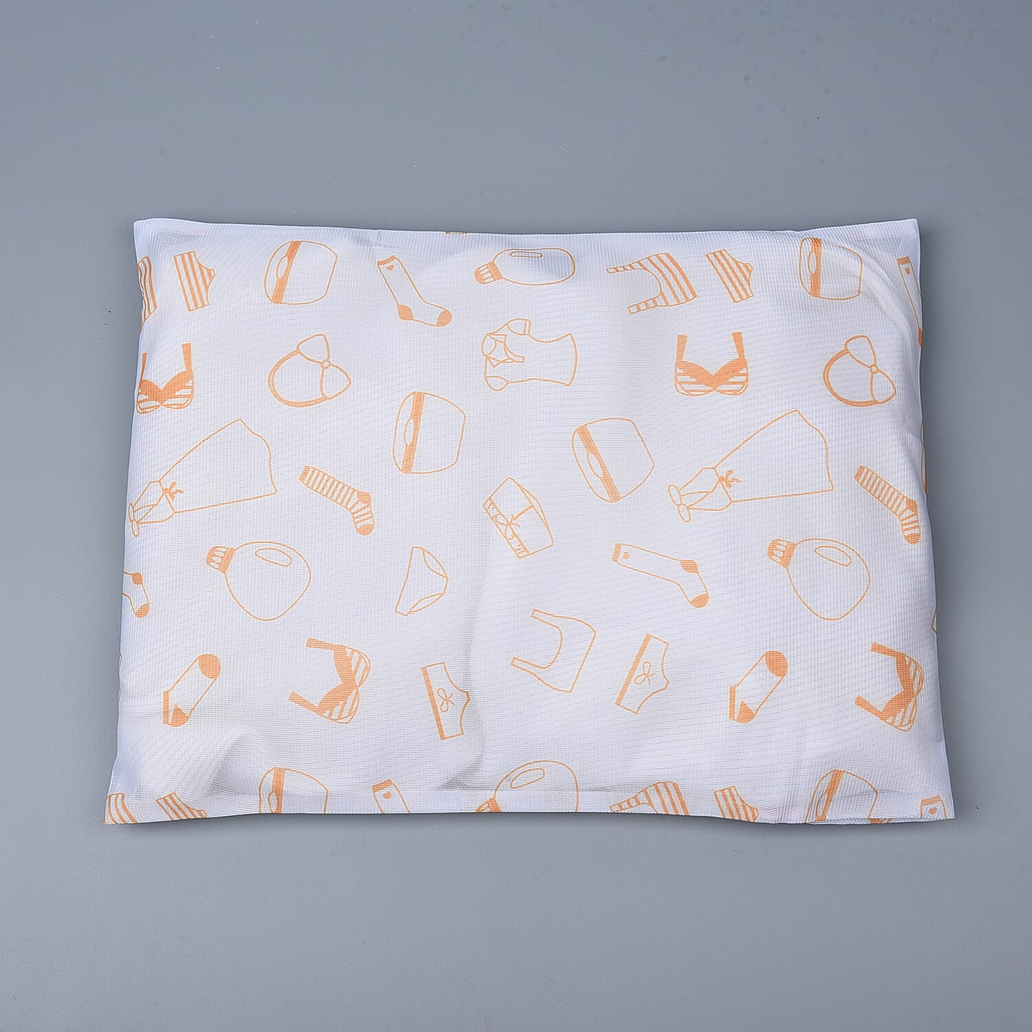 Set of 5 - Laundry Bag (Size Small-30x40Cm, Medium-40x50Cm, Large-50x60Cm, Long Pillar-22x33Cm & Short Pillar-15x18Cm) - White & Orange