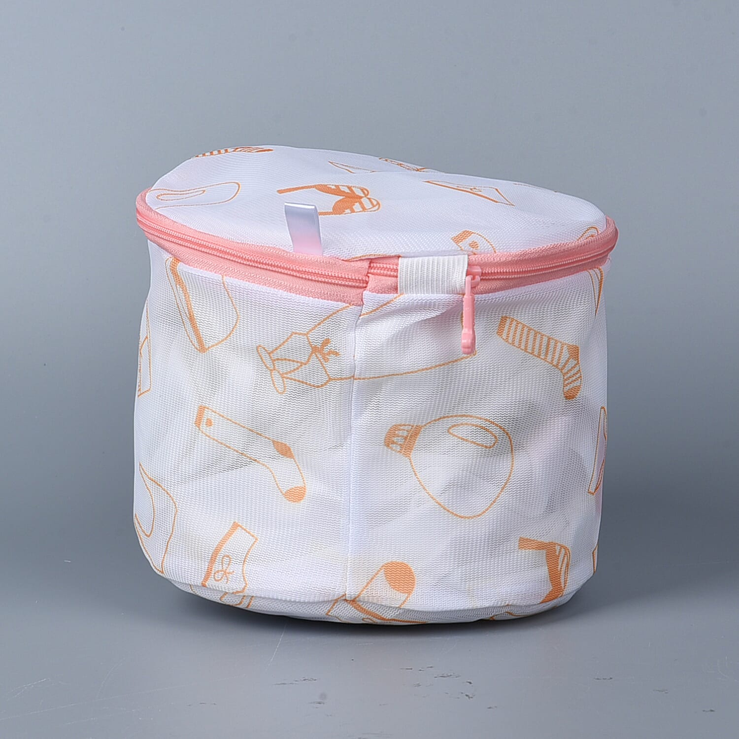 Set of 5 - Laundry Bag (Size Small-30x40Cm, Medium-40x50Cm, Large-50x60Cm, Long Pillar-22x33Cm - Short Pillar-15x18Cm) - White - Orange