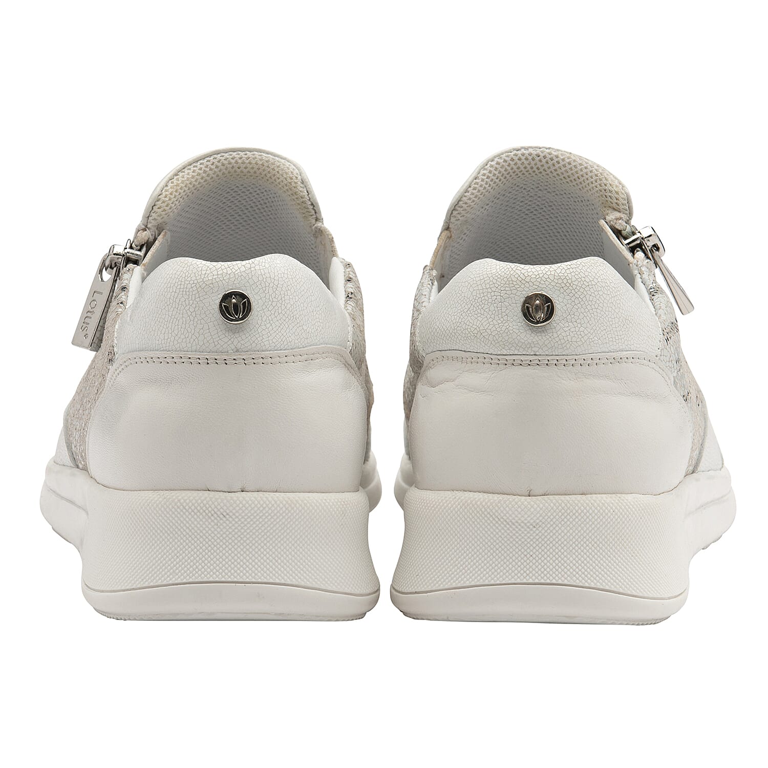 LOTUS Sian Leopard Print Slip On Trainers (Size 3) - White