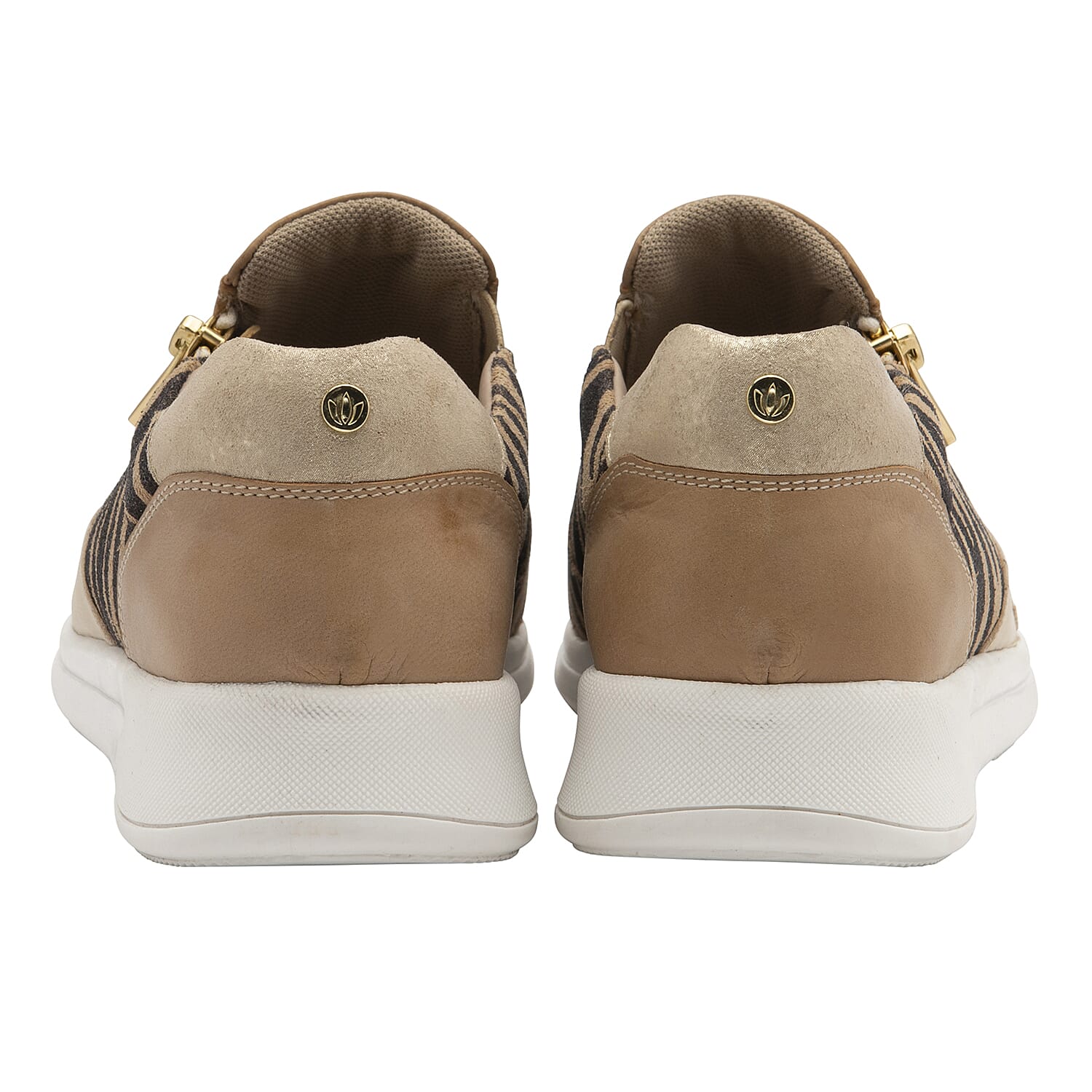 LOTUS Sian Leopard Print Slip On Trainers (Size 3) - White