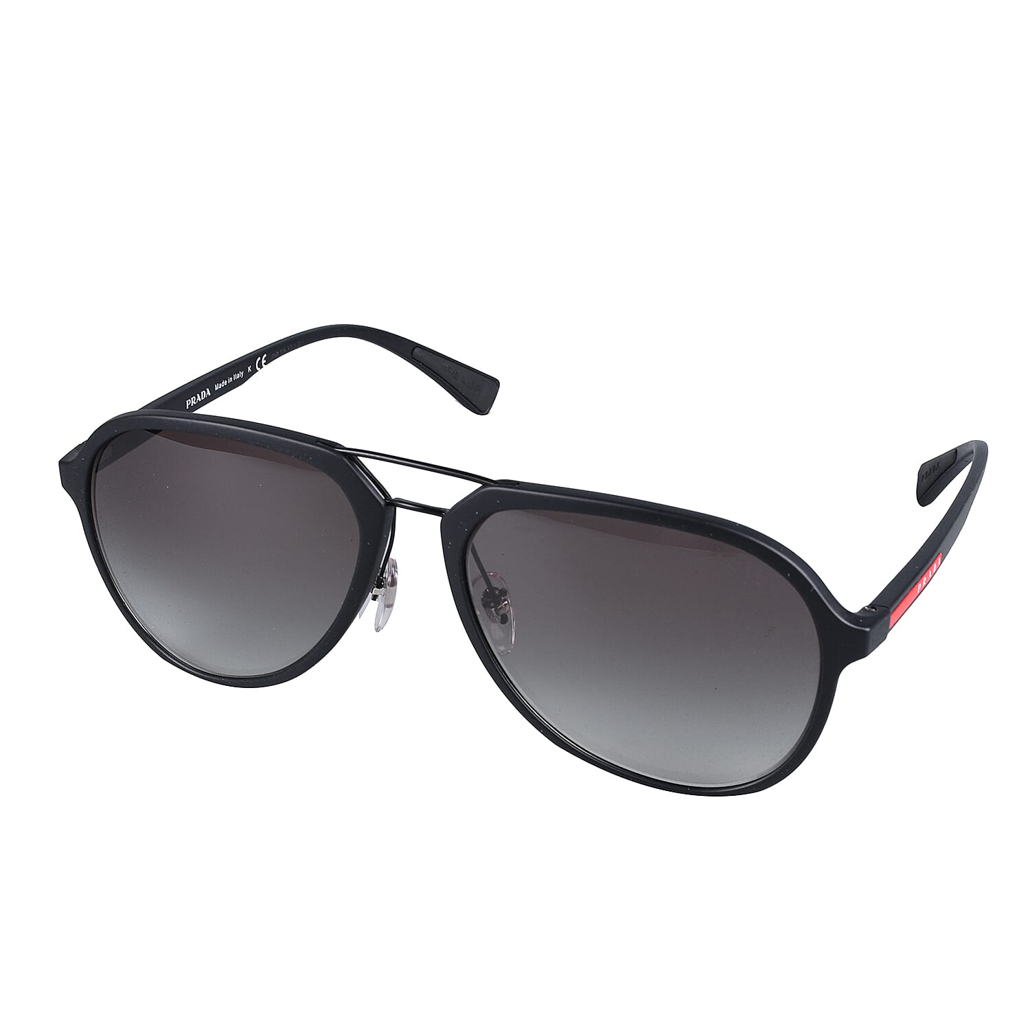 Prada Sunglasses Unisex Black Metal Aviator