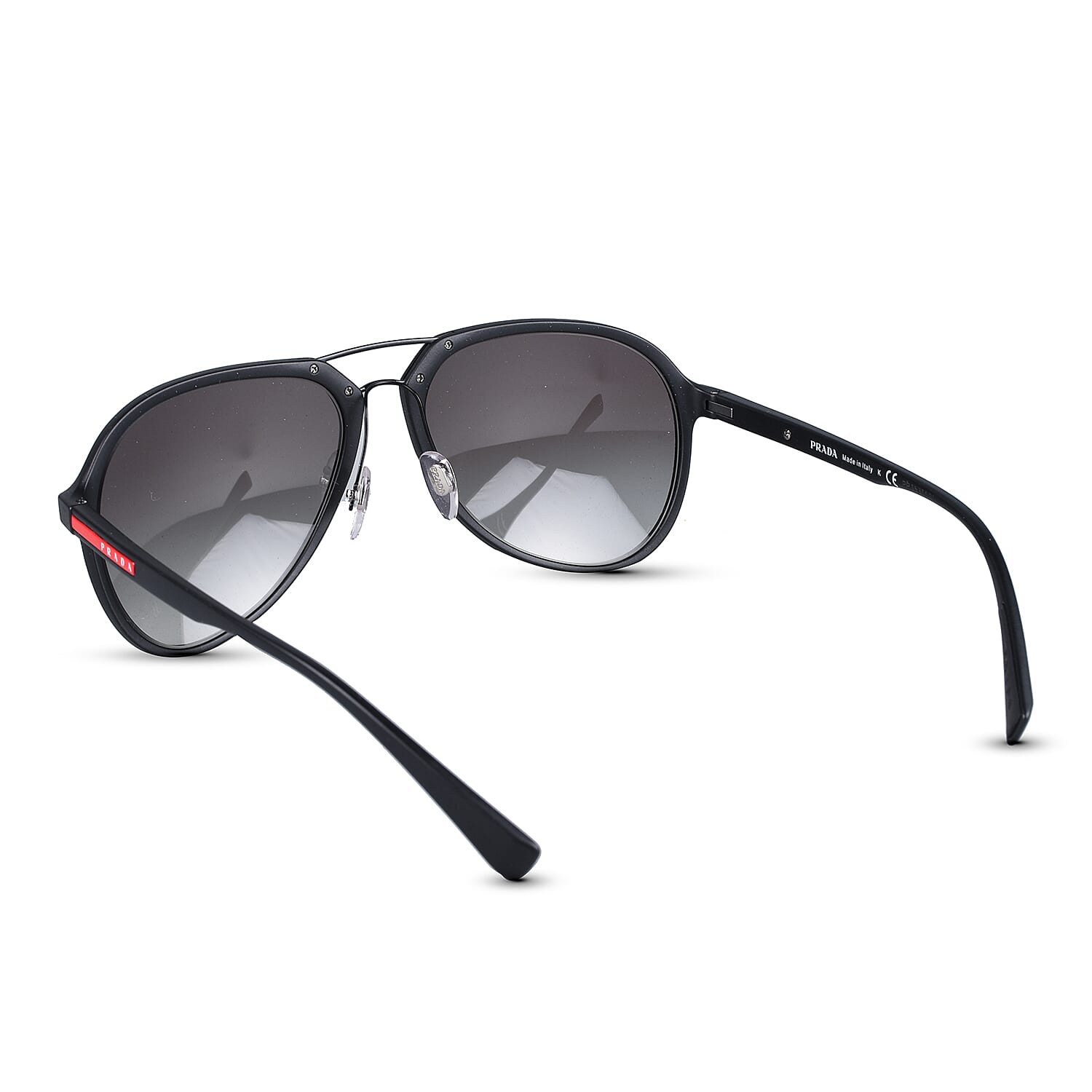 Prada Sunglasses Unisex Black Metal Aviator