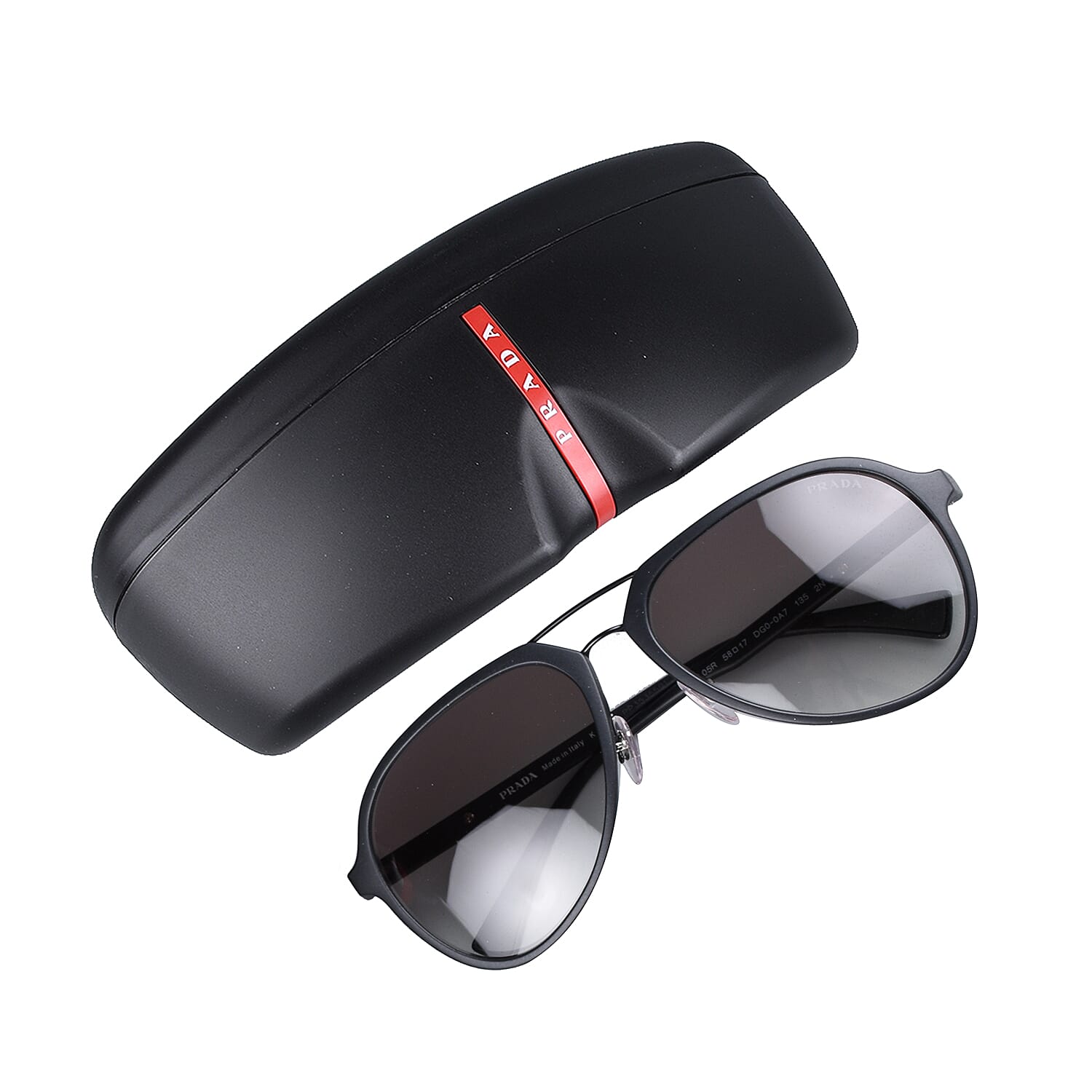 Prada Sunglasses Unisex Black Metal Aviator