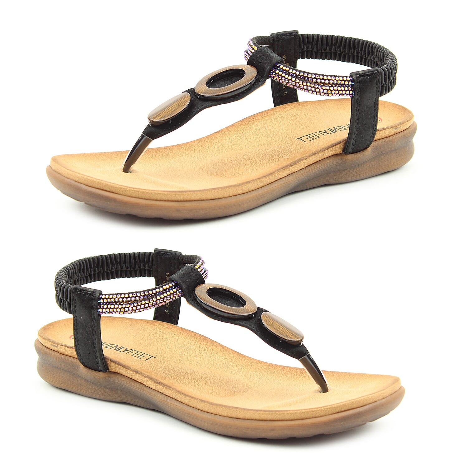 Heavenly Feet Honeydew Sandal - Black