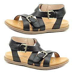 Heavenly Feet Apollo Flat Sandal (Size 3) - Black