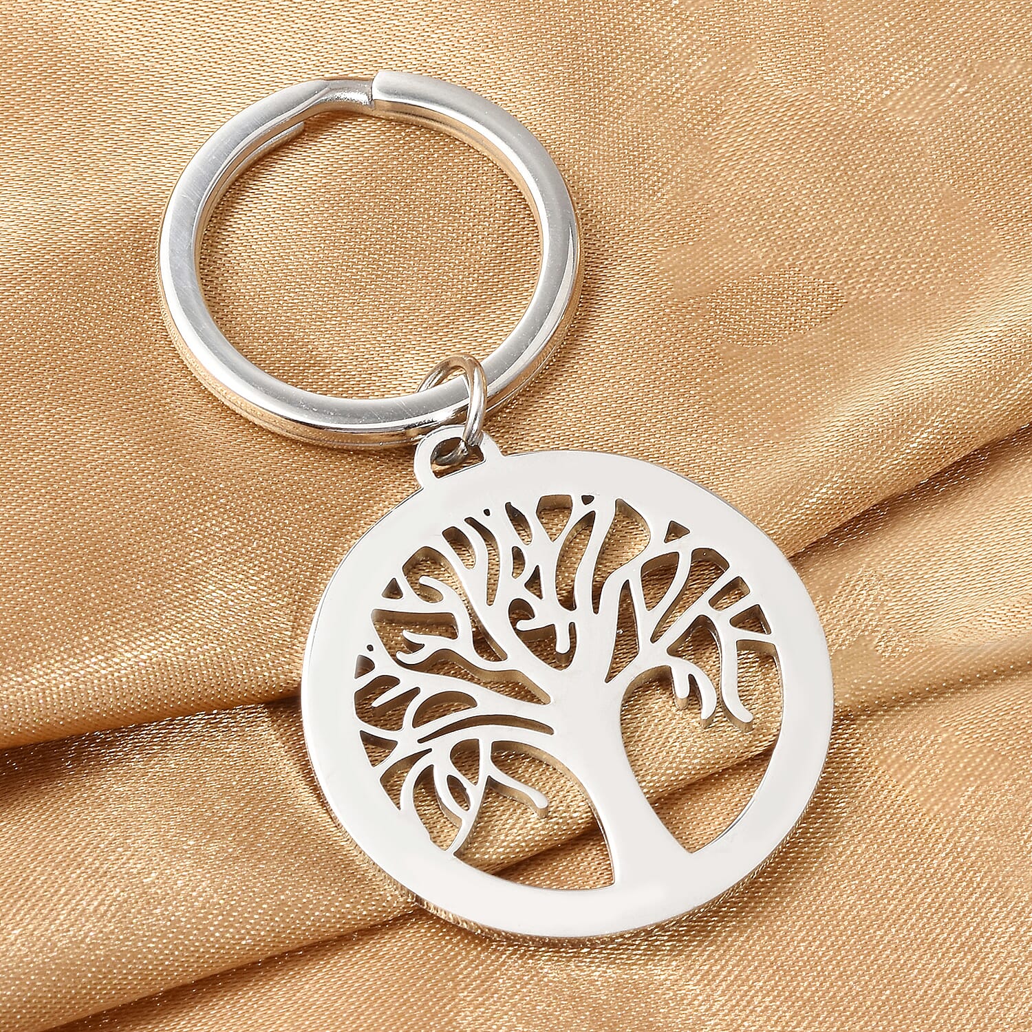 Tree of Life Key Chain in Silver Tone