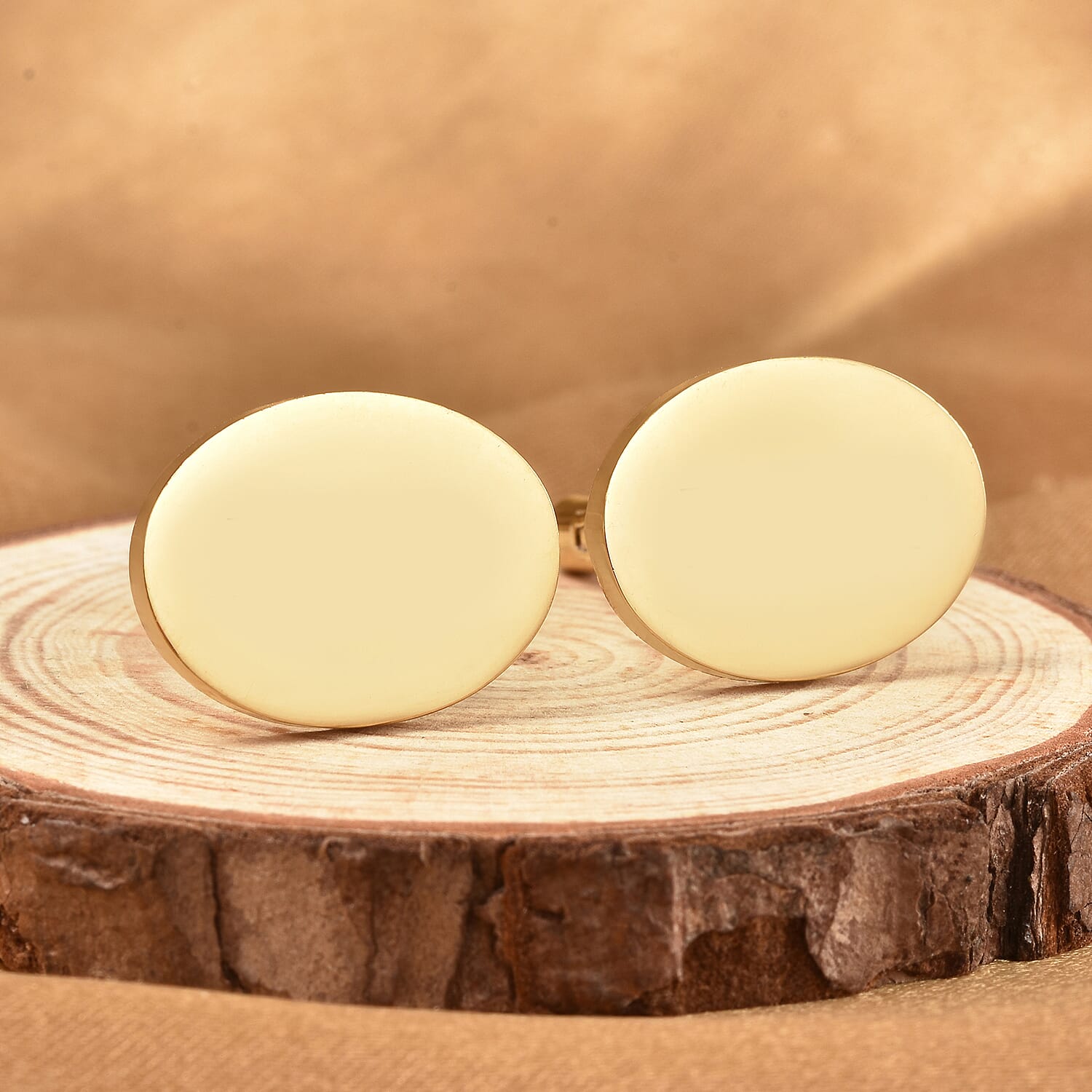 Peter Engraved CuffLink in Yellow Gold Tone