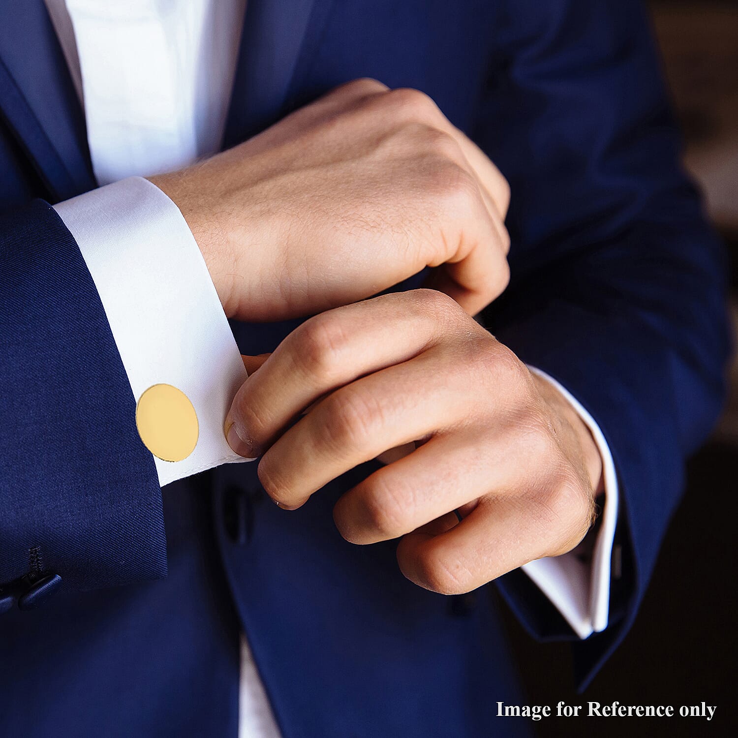Peter Engraved CuffLink in Yellow Gold Tone