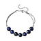 Lapis Lazuli Bracelet (Size - 7.5) Pure White Stainless Steel 14.00 ct 14.000 Ct.