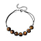 Yellow Tiger Eye Bracelet (Size - 7.5 With 2 Inch Extenders ) Pure White Stainless Steel 14.000 Ct.