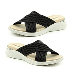 Heavenly Feet Jasmine Mule Sandal - Black