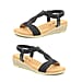 Heavenly Feet Marisol Wedge Sandals - Black