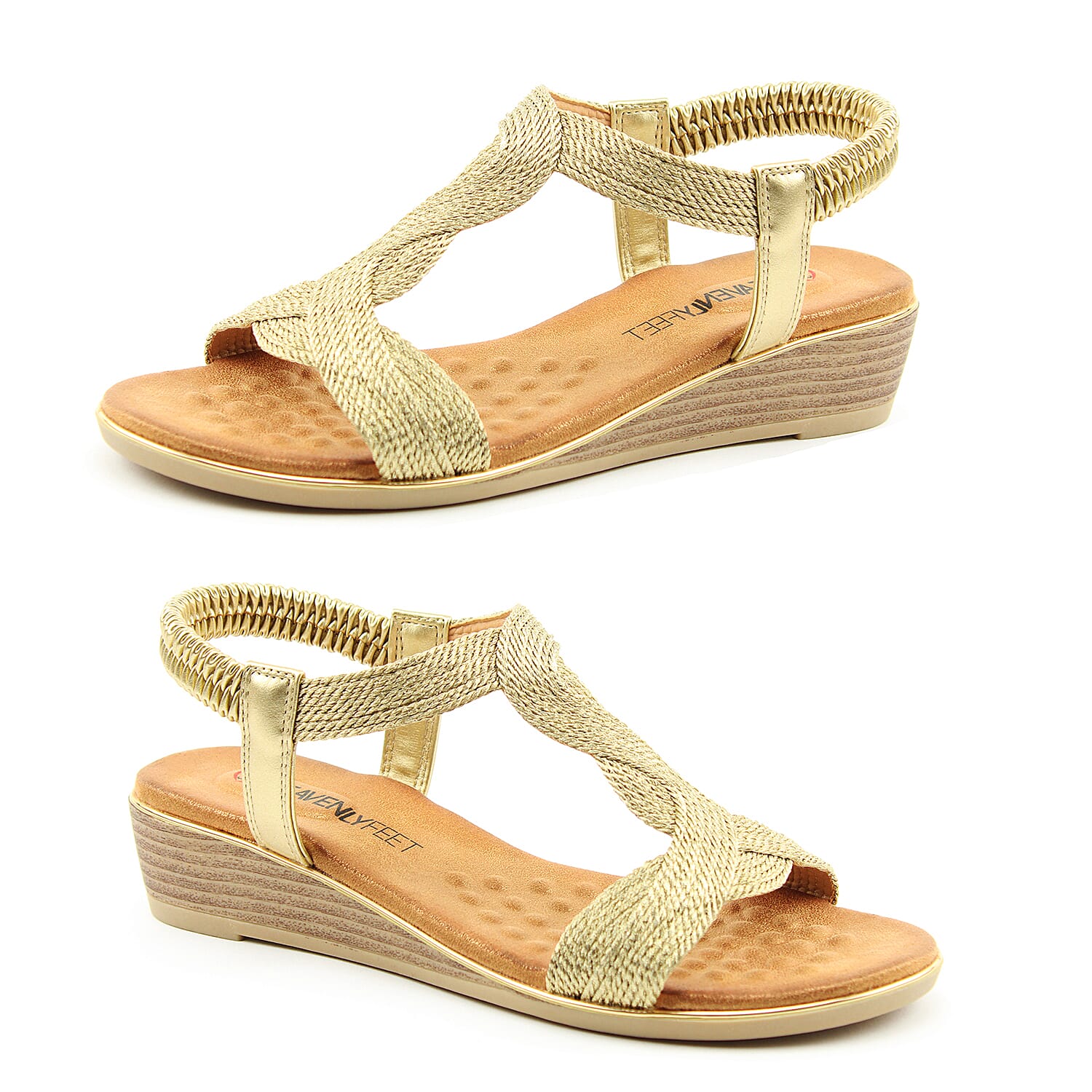 Heavenly Feet Marisol Wedge Sandals - Black