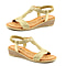 Heavenly Feet Marisol Wedge Sandals - Gold