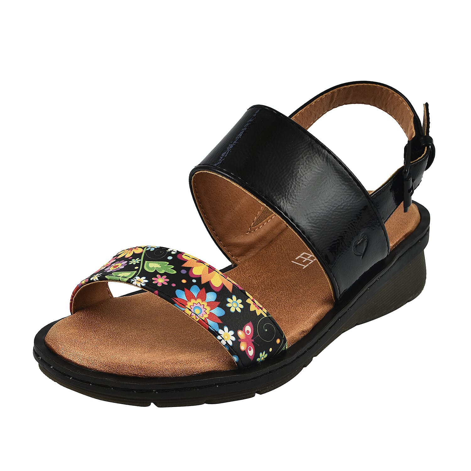 Heavenly Feet Sabrina Sandal (Size 4) - Black & Multi