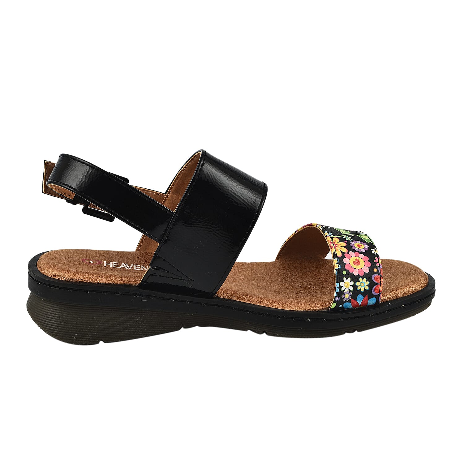 Heavenly Feet Sabrina Sandal (Size 4) - Black & Multi